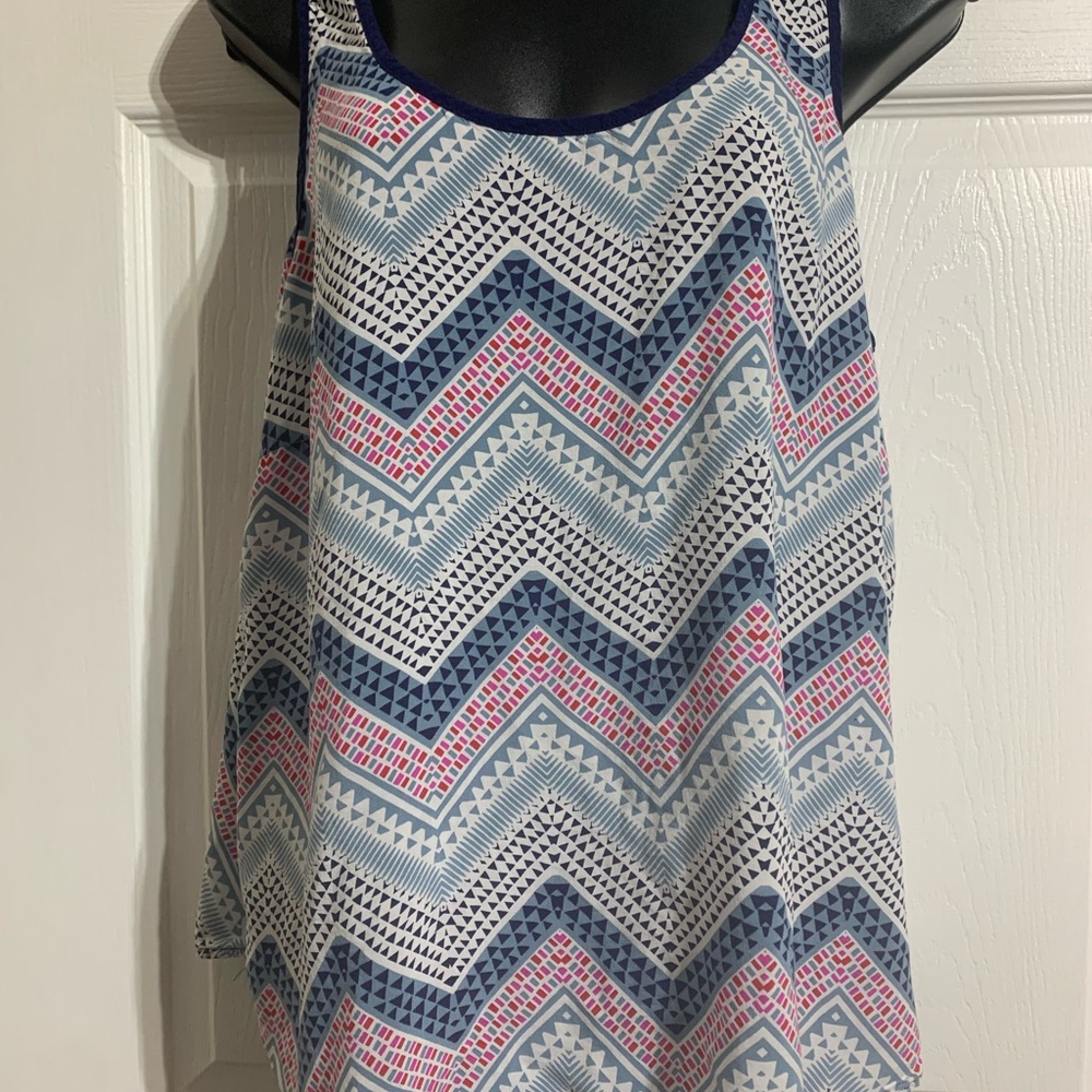 GAP Women's Chevron Tank Top - Blue and Pink